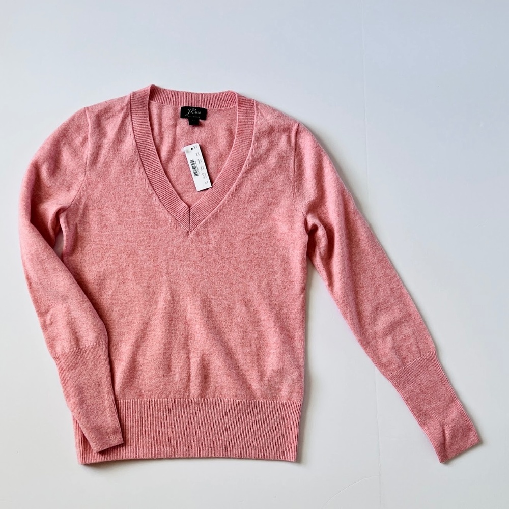 NWT J. Crew Cashmere V-neck fitted sweater XS